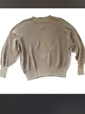 aerie Chunky Ribbed Sweater Oversized Washed Look Crewneck